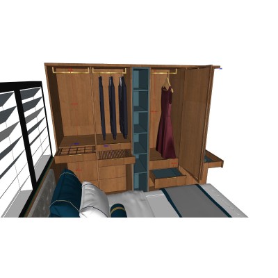  Floor bed with wardrobe